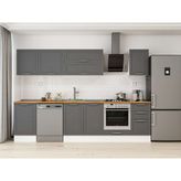 Alvinka 295X210 cm Klasik Mebran Mutfak Dolabı M-E80S50S45-2 Antrasit - Suntalam