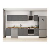 Alvinka 295X210 Cm Klasik Mebran Mutfak Dolabı, M E90S45S40 2 Mebran Antrasit Suntalam