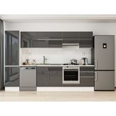 Alvinka 300X210 cm High Gloss Mutfak Dolabı MB-E80B50S50-1 Antrasit - Suntalam