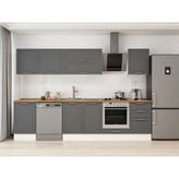 Alvinka 300X210 cm Klasik Mebran Mutfak Dolabı M-E80S50S50-2 Antrasit - Suntalam