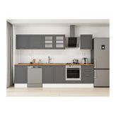 Alvinka 300X210 Cm Klasik Mebran Mutfak Dolabı, M E80S50S50 3 Mebran Antrasit Suntalam