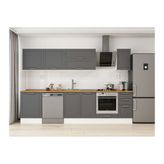 Alvinka 300X210 Cm Klasik Mebran Mutfak Dolabı, M E80S60S40 2 Mebran Antrasit Suntalam
