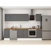 Alvinka 300X210 cm Klasik Mebran Mutfak Dolabı M-E90S45S45-2 Antrasit - Suntalam