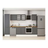 Alvinka 300X210 Cm Klasik Mebran Mutfak Dolabı, Mb E80B50S50 3 Mebran Antrasit Suntalam