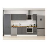 Alvinka 300X210 Cm Klasik Mebran Mutfak Dolabı, Mb E80B60S40 2 Mebran Antrasit Suntalam