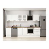 Alvinka 305X210 Cm Klasik Mebran Mutfak Dolabı, M E80S45S60 3 Mebran Beyaz Suntalam