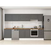 Alvinka 305X210 cm Klasik Mebran Mutfak Dolabı M-E80S60S45-1 Antrasit - Suntalam