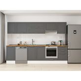 Alvinka 305X210 cm Klasik Mebran Mutfak Dolabı M-E90S45S50-1 Antrasit - Suntalam