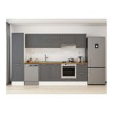 Alvinka 305X210 Cm Klasik Mebran Mutfak Dolabı, Mb E90B50S45 1 Mebran Antrasit Suntalam
