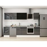 Alvinka 310X210 cm High Gloss Mutfak Dolabı M-E90S50S50-3 Antrasit - Suntalam