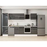 Alvinka 310X210 cm High Gloss Mutfak Dolabı MB-E80B50S60-2 Antrasit - Suntalam