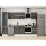 Alvinka 310X210 cm High Gloss Mutfak Dolabı MB-E90B50S50-2 Antrasit - Suntalam