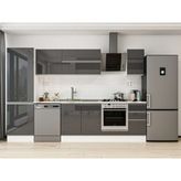 Alvinka 310X210 cm High Gloss Mutfak Dolabı MB-E90B60S40-2 Antrasit - Suntalam