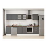 Alvinka 310X210 Cm Klasik Mebran Mutfak Dolabı, M E80S50S60 3 Mebran Antrasit Suntalam