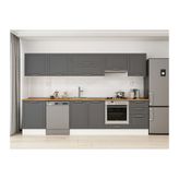 Alvinka 310X210 Cm Klasik Mebran Mutfak Dolabı, M E80S60S50 1 Mebran Antrasit Suntalam