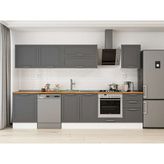Alvinka 310X210 cm Klasik Mebran Mutfak Dolabı M-E80S60S50-2 Antrasit - Suntalam