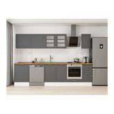 Alvinka 310X210 Cm Klasik Mebran Mutfak Dolabı, M E90S60S40 3 Mebran Antrasit Suntalam