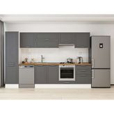 Alvinka 310X210 cm Klasik Mebran Mutfak Dolabı MB-E80B50S60-1 Antrasit - Suntalam