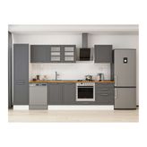 Alvinka 310X210 Cm Klasik Mebran Mutfak Dolabı, Mb E80B50S60 3 Mebran Antrasit Suntalam