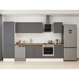 Alvinka 310X210 cm Klasik Mebran Mutfak Dolabı MB-E80B60S50-2 Antrasit - Suntalam