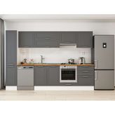 Alvinka 310X210 cm Klasik Mebran Mutfak Dolabı MB-E90B40S60-1 Antrasit - Suntalam