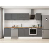 Alvinka 315X210 cm Klasik Mebran Mutfak Dolabı M-E90S60S45-2 Antrasit - Suntalam