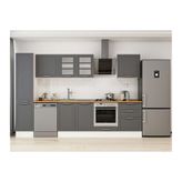 Alvinka 315X210 Cm Klasik Mebran Mutfak Dolabı, Mb E90B45S60 3 Mebran Antrasit Suntalam