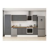 Alvinka 315X210 Cm Klasik Mebran Mutfak Dolabı, Mb E90B60S45 2 Mebran Antrasit Suntalam