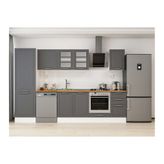 Alvinka 315X210 Cm Klasik Mebran Mutfak Dolabı, Mb E90B60S45 3 Mebran Antrasit Suntalam