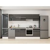 Alvinka 320X210 cm High Gloss Mutfak Dolabı MB-E90B50S60-1 Antrasit - Suntalam