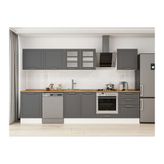 Alvinka 320X210 Cm Klasik Mebran Mutfak Dolabı, M E80S60S60 3 Mebran Antrasit Suntalam