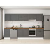 Alvinka 320X210 cm Klasik Mebran Mutfak Dolabı M-E90S50S60-1 Antrasit - Suntalam
