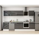Alvinka 330X210 cm High Gloss Mutfak Dolabı M-E90S60S60-2 Antrasit - Suntalam