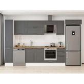 Alvinka 360X222 cm Klasik Mebran Mutfak Dolabı MBB-E80B40S40-2 Antrasit - Suntalam