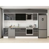 Alvinka 360X240 cm High Gloss Mutfak Dolabı MB-E80S40S40-3 Antrasit - Suntalam