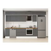 Alvinka 360X240 Cm Klasik Mebran Mutfak Dolabı, Mb E80S40S40 2 Mebran Antrasit Suntalam