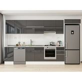 Alvinka 365X222 cm High Gloss Mutfak Dolabı MB-E80S45S40-1 Antrasit - Suntalam