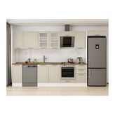 Alvinka 365X222 Cm Klasik Mebran Mutfak Dolabı, Mb E80S40S45 3 Mebran Kumtaşı Suntalam