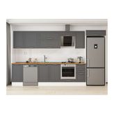 Alvinka 365X222 Cm Klasik Mebran Mutfak Dolabı, Mb E80S45S40 2 Mebran Antrasit Suntalam