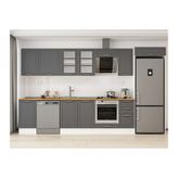 Alvinka 365X222 Cm Klasik Mebran Mutfak Dolabı, Mb E80S45S40 3 Mebran Antrasit Suntalam