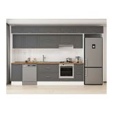 Alvinka 365X240 Cm Klasik Mebran Mutfak Dolabı, Mb E80S45S40 1 Mebran Antrasit Suntalam