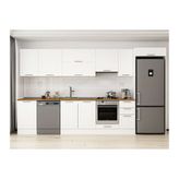 Alvinka 370X222 Cm Klasik Mebran Mutfak Dolabı, Mb E80S50S40 1 Mebran Beyaz Suntalam