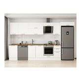 Alvinka 370X222 Cm Klasik Mebran Mutfak Dolabı, Mb E80S50S40 2 Mebran Beyaz Suntalam