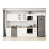 Alvinka 370X222 Cm Klasik Mebran Mutfak Dolabı, Mb E80S50S40 3 Mebran Beyaz Suntalam