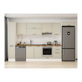 Alvinka 370X222 Cm Klasik Mebran Mutfak Dolabı, Mbb E80B40S50 1 Mebran Kumtaşı Suntalam