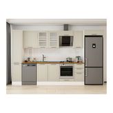 Alvinka 370X222 Cm Klasik Mebran Mutfak Dolabı, Mbb E90B40S40 3 Mebran Kumtaşı Suntalam