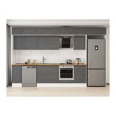 Alvinka 370X240 Cm Klasik Mebran Mutfak Dolabı, Mb E80S40S50 2 Mebran Antrasit Suntalam