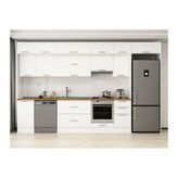 Alvinka 370X240 Cm Klasik Mebran Mutfak Dolabı, Mb E80S45S45 1 Mebran Beyaz Suntalam