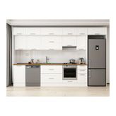 Alvinka 370X240 Cm Klasik Mebran Mutfak Dolabı, Mb E80S50S40 1 Mebran Beyaz Suntalam
