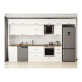 Alvinka 370X240 Cm Klasik Mebran Mutfak Dolabı, Mb E80S50S40 2 Mebran Beyaz Suntalam